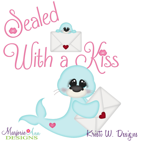 Sealed With A Kiss Title SVG Cutting Files Includes Clipart - Click Image to Close